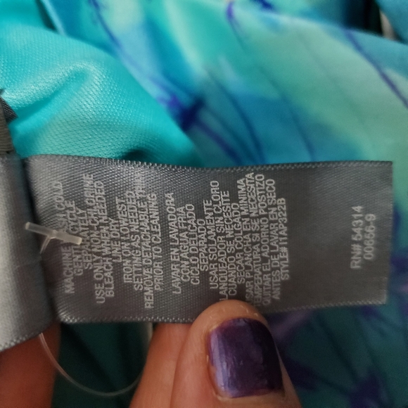 Bisou Bisou Seafoam Seafm Silver Blue Dress Size 12.Pit to pit approx: 19.5 in - Picture 7 of 8